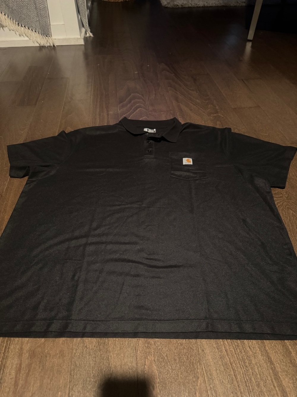 Carhartt Black Short-Sleeve Polo with Chest Pocket Logo